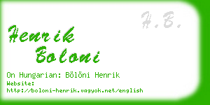 henrik boloni business card